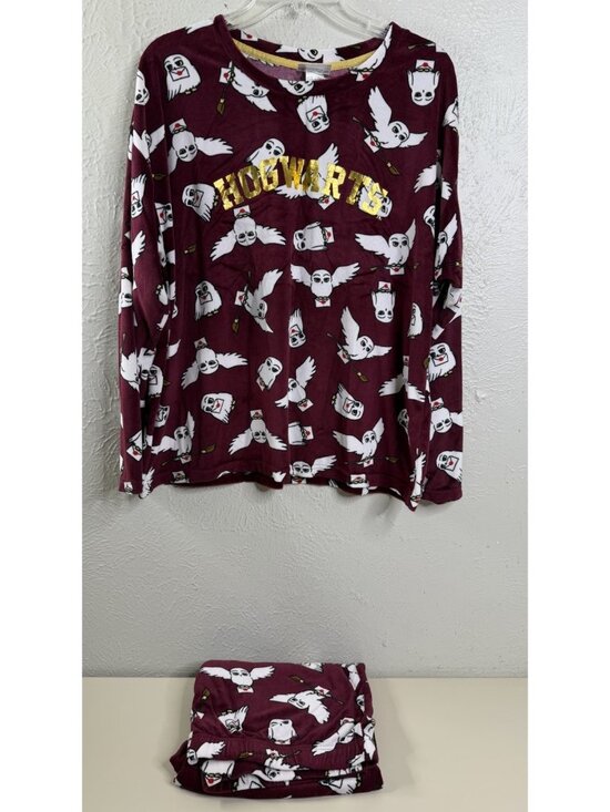 Harry Potter Other - Harry Potter XL (16/18) Women Hogwarts Hedwig Owl Long Sleeve Pajama Set GUC